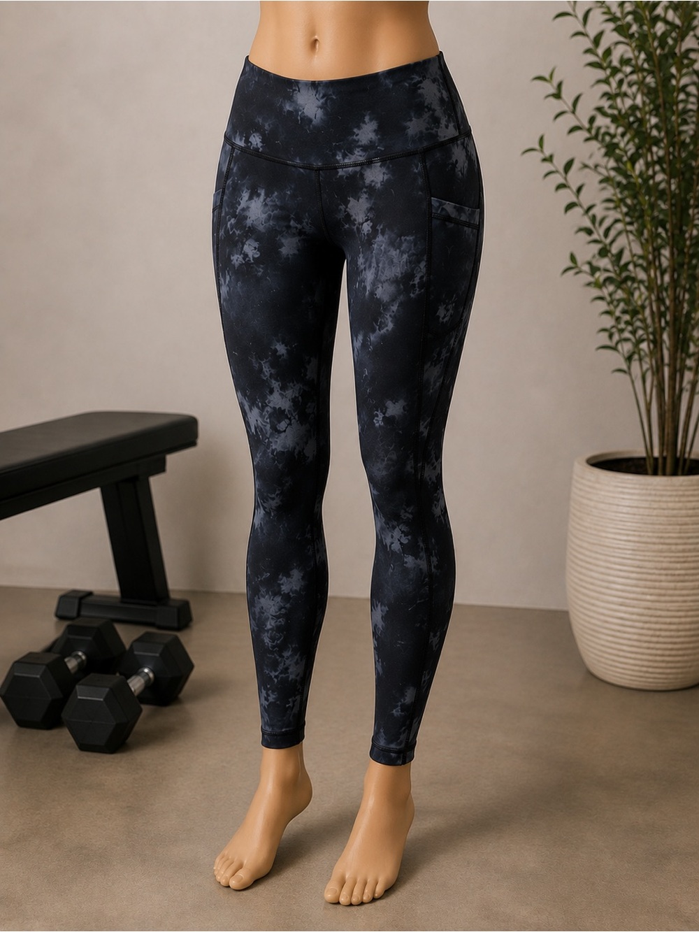 AS Revival Pocket Leggings Black Tie Dye Size Small NWOT